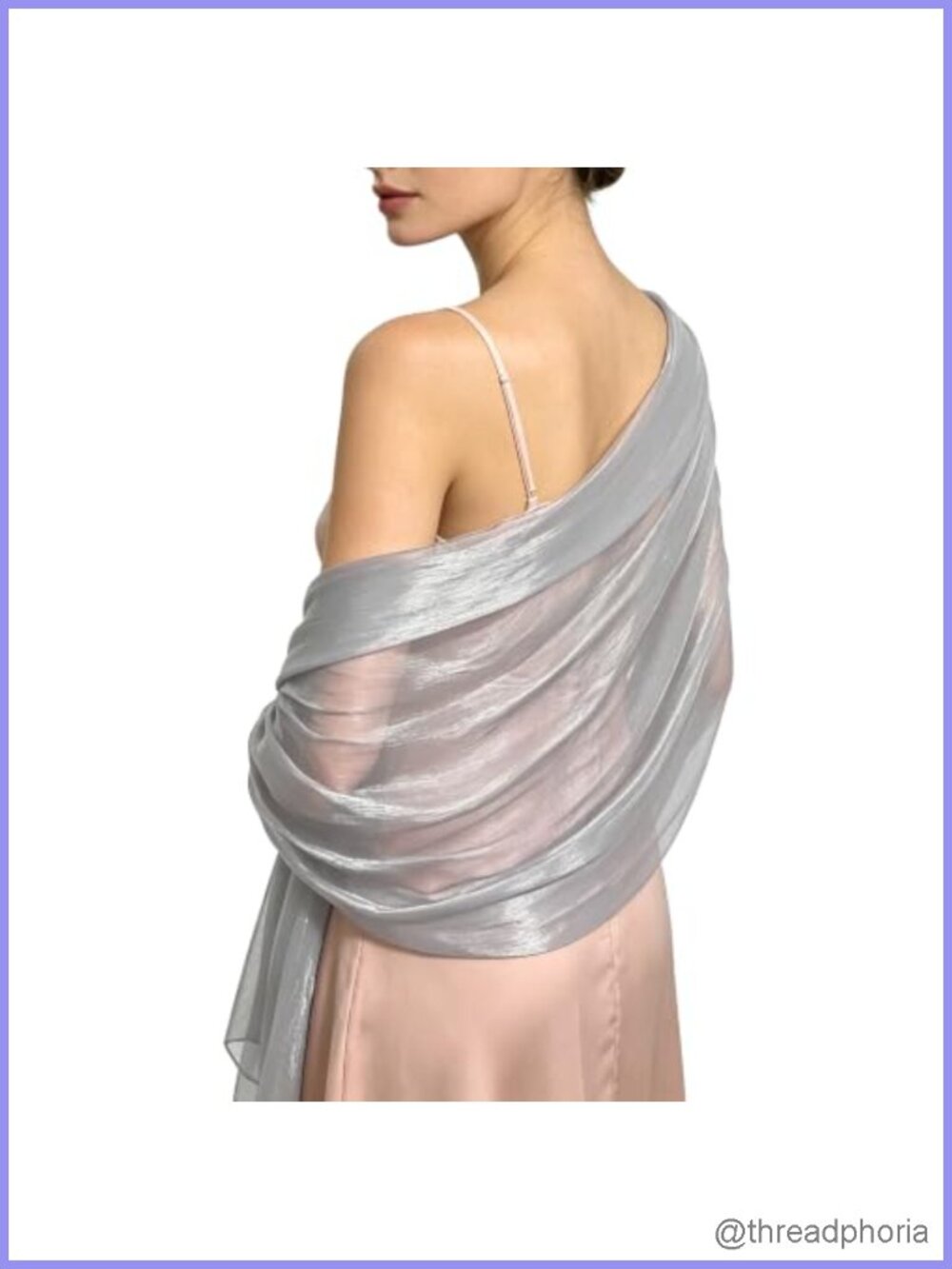 Sheer Chiffon Shawl Wrap Sparkly Scarf for Evening Dress Wedding Party